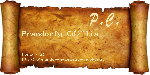 Prandorfy Célia névjegykártya